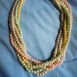 Joan Rivers Multi Color Pastel Pearl Necklace